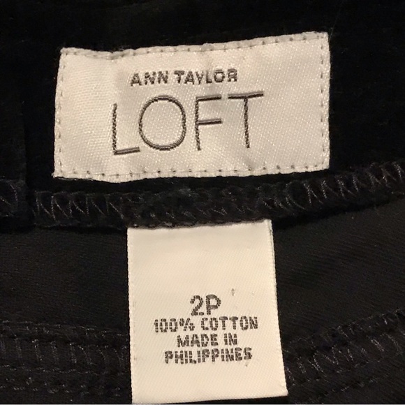 Loft Black Velvet Wide Leg Casual Pants Size 2P - Picture 5 of 7